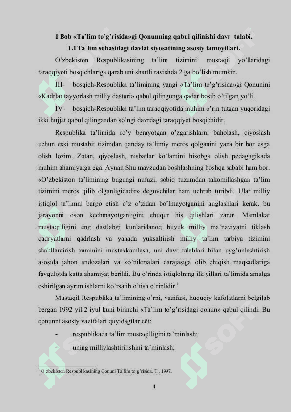 Ta'lim to'g'risidagi qonun va Kadrlar tayyorlash milliy dasturi 4