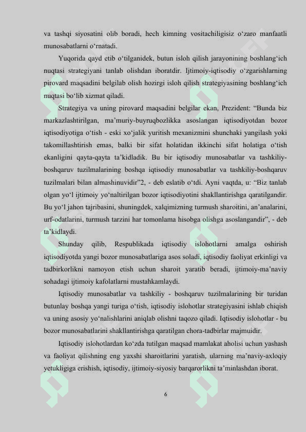 Taraqqiyotning O'zbek modeli va uning oziga xos xususiyatlari 6