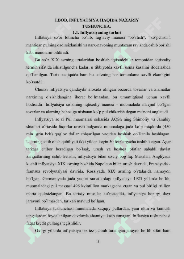 INFLATSIYANING MOHIYATI VA KELIB CHIQISH SABABLARI 5
