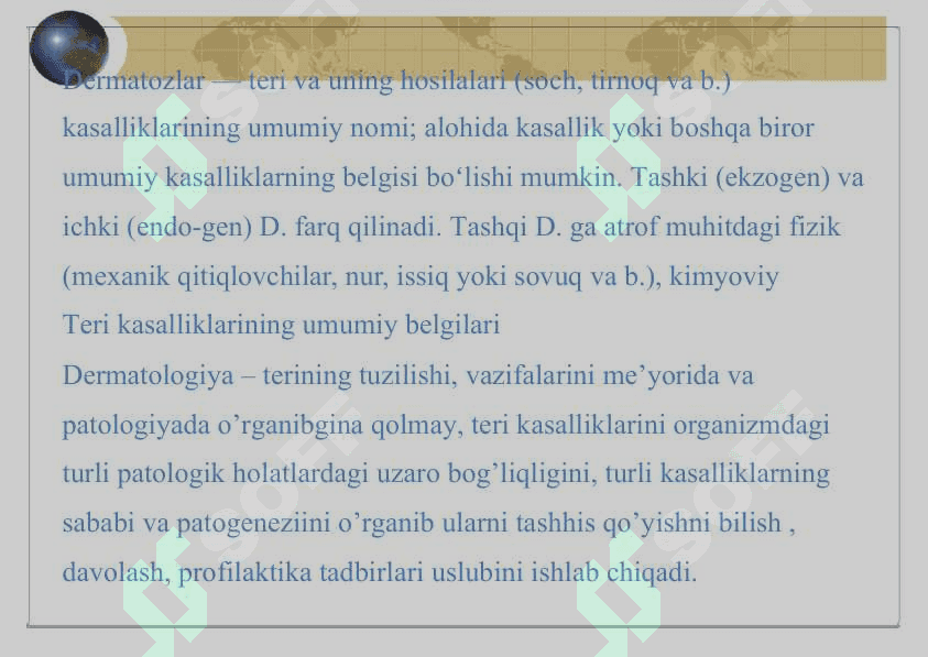 TERINING DERMATOZLAR NASLIY KASALLIKLARI QANDSIZ DIAPED KASALLIGI 2