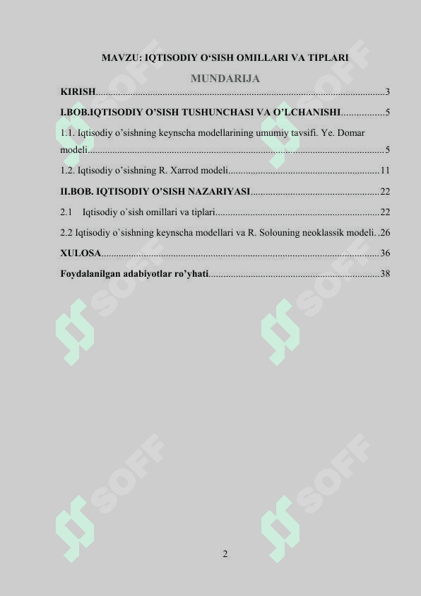 IQTISODIY O‘SISH OMILLARI VA TIPLARI 2