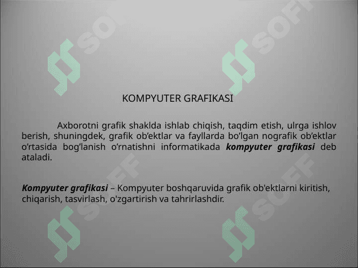 Kompyuter grafikasi 3