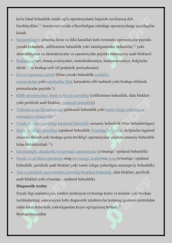 Mahalliy anesteziyada uchraydigan mahalliy asoratlar va ularni davolash prinsiplari 4