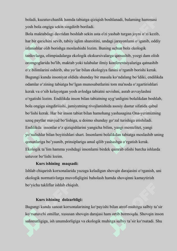 Kurs ishi. Ishlab chiqarish korxonalaridagi shovqinni ekologik monitoring qilis1 5