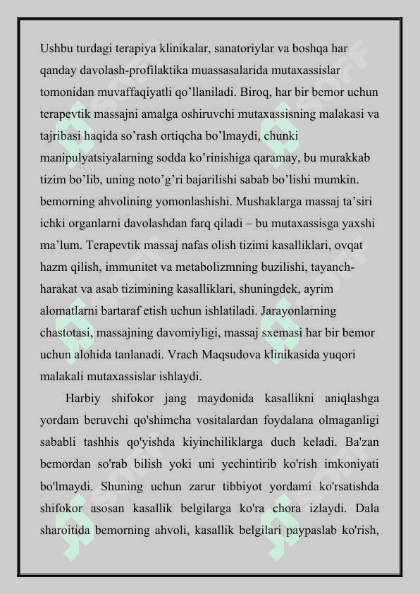 Terapevtik yordamga muxtoj bo’lgan bemorlarning asosiy xarakteristikasi 3