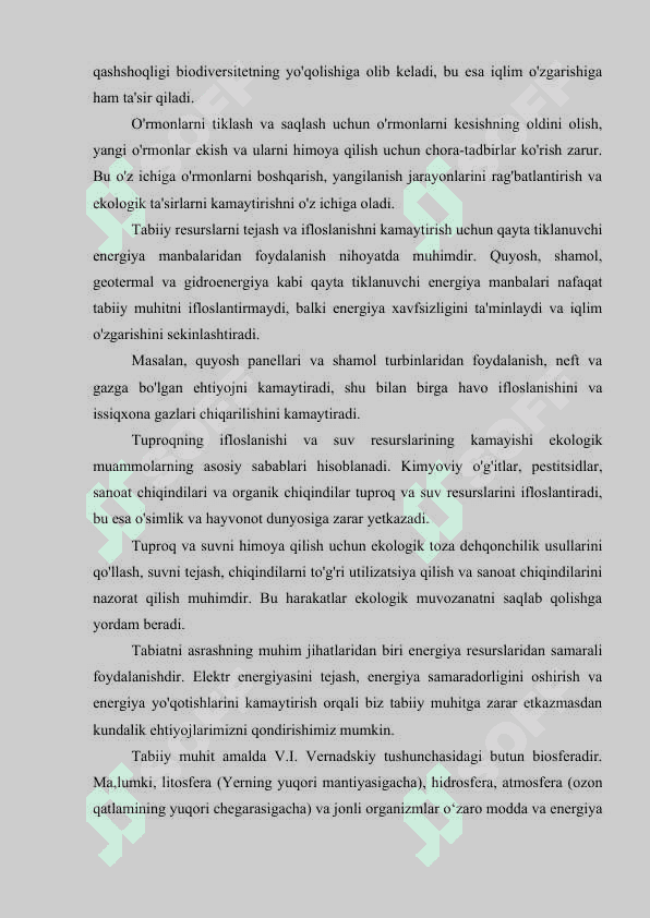 Tabiiy muhitning inson xo’jalik faoliyati ta’sirida ifloslanishi 8