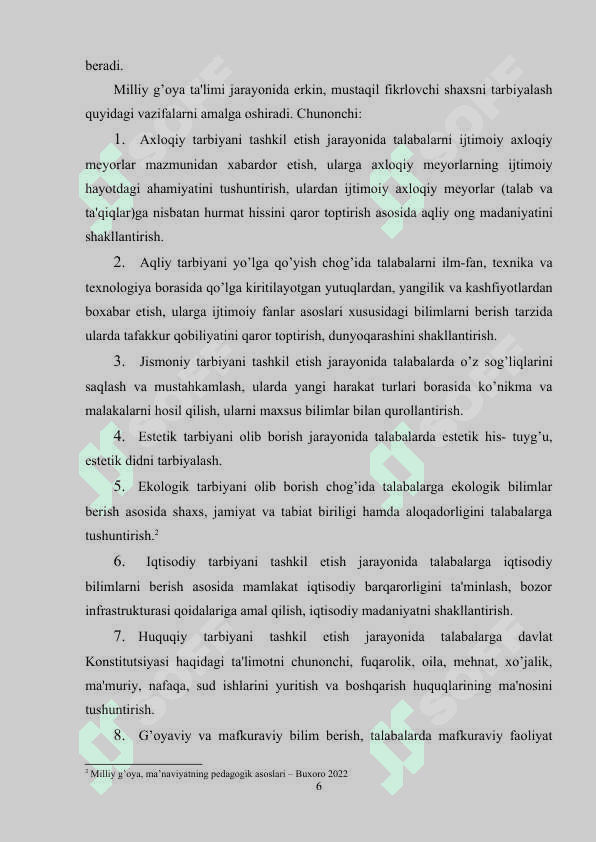 Tarbiyaviy jarayonda g’oyaviy siyosiy axloqiy tarbiyani tashkil etish 6