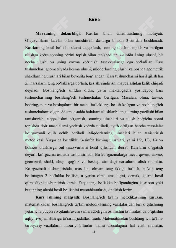 Boshlang‘ich  sinflarda matematika o‘qitishda kasr tushunchasi elementlarini o‘rgatish metodikasi 3