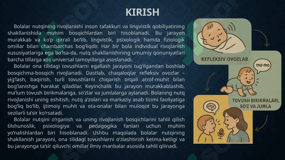 Bolalar nutqida ona tili tovushlarini paydo bo'lish ketma-ketligi 3