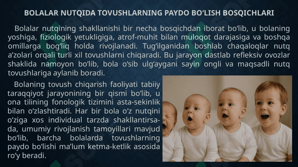 Bolalar nutqida ona tili tovushlarini paydo bo'lish ketma-ketligi 4