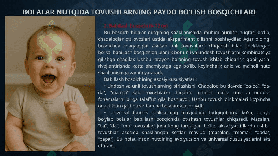 Bolalar nutqida ona tili tovushlarini paydo bo'lish ketma-ketligi 7