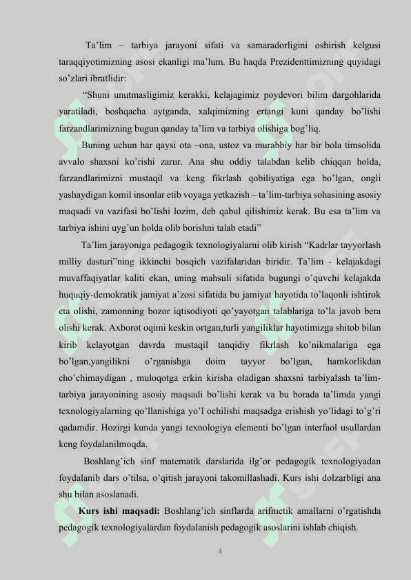 Ko‘p xonali sonlar ichida  arifmetik amallar bajarish metodlardan foydalanish 4