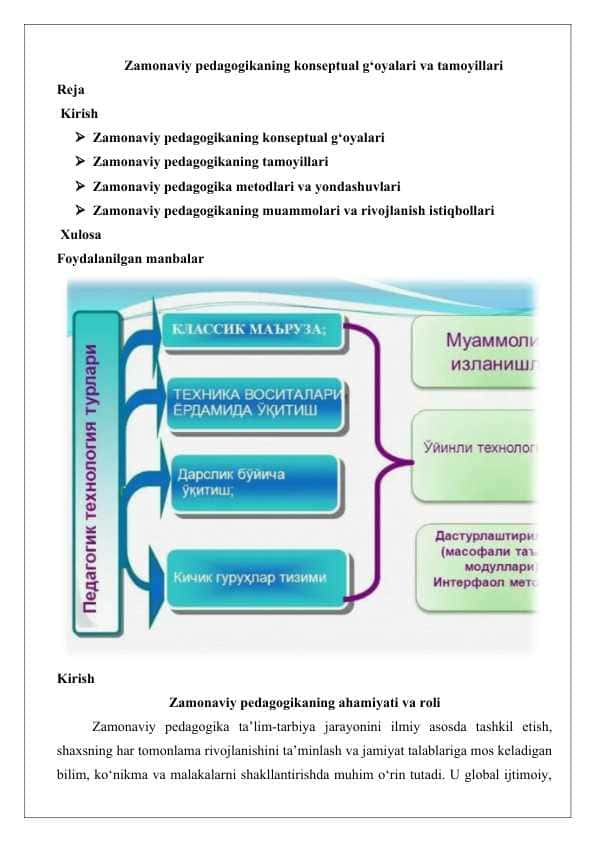 Zamonaviy pedagogikaning konseptual g‘oyalari va tamoyillari 25