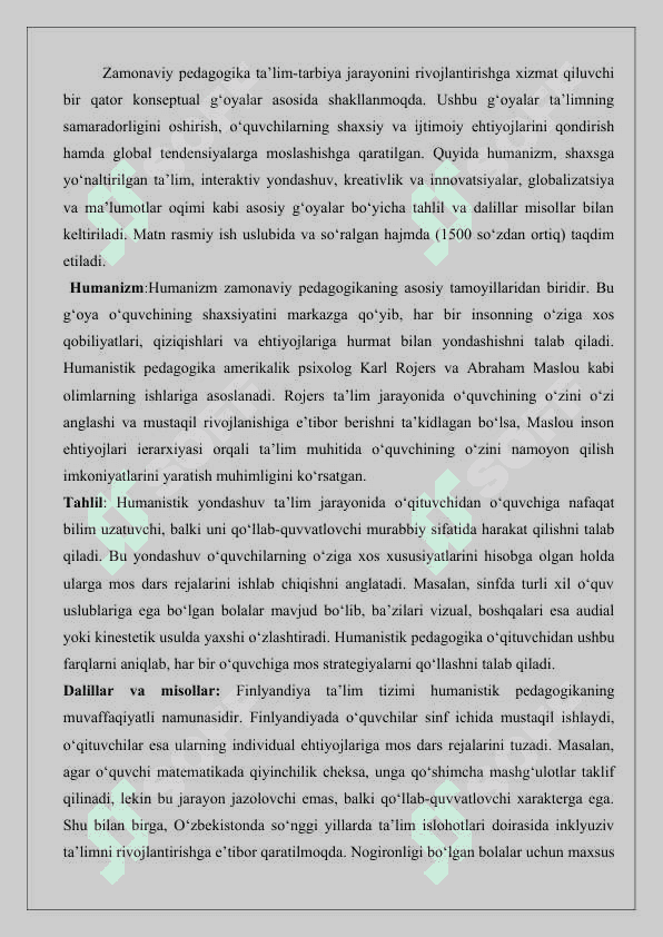 Zamonaviy pedagogikaning konseptual g‘oyalari va tamoyillari 25 3