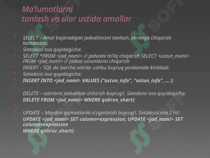 kutubxona ma'lumotlar bazasini loyihalash 8