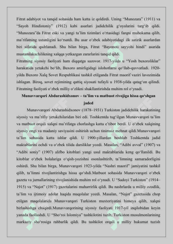 Turkiston jadidlari faoliyati 25 8