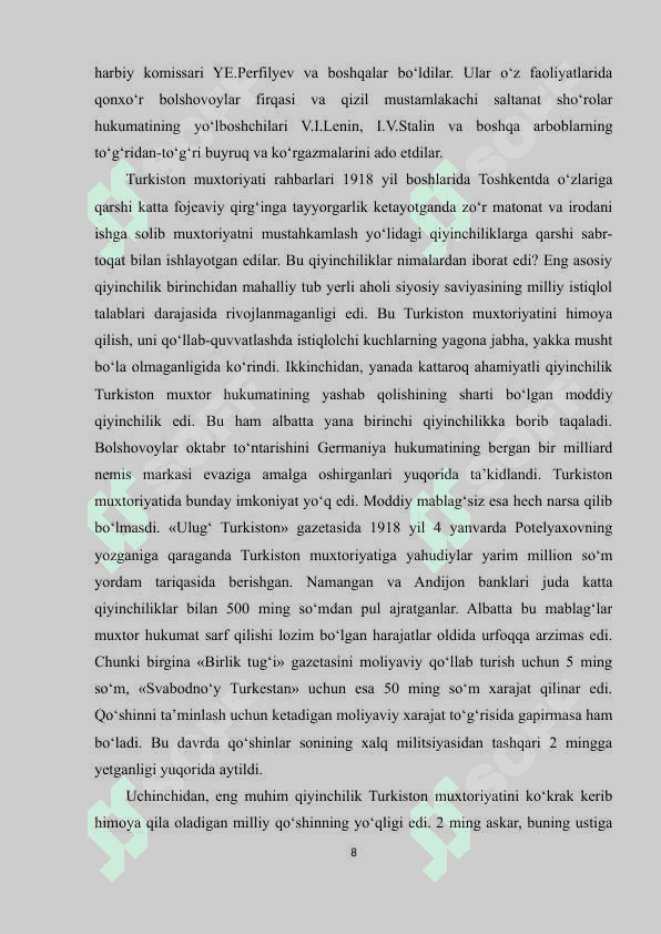 TURKISTON MUXTORIYATINING SOVET HUKUMATI TOMONIDAN TOR-MOR ETILISHI 8