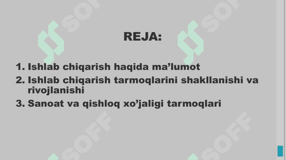 Ishlab chiqarish tarmoqlarini shakllanish va rivojlanish bosqichlari 2