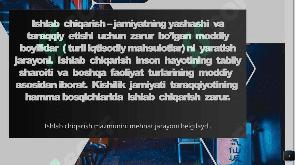 Ishlab chiqarish tarmoqlarini shakllanish va rivojlanish bosqichlari 3