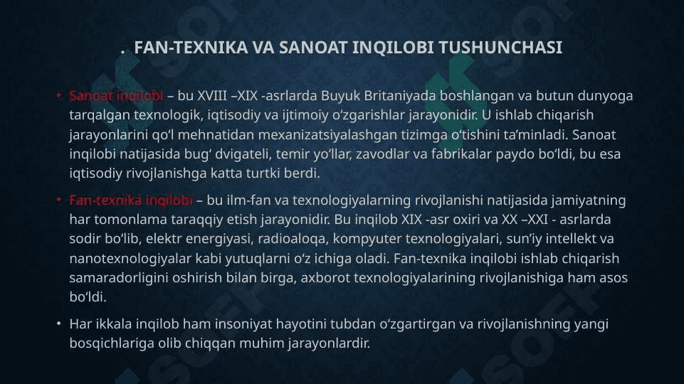 fan texnika va sanoat inqilobi 3