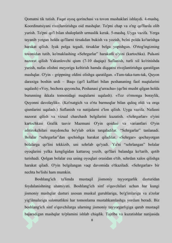 UMUMIY O'RTA TA'LIM TIZIMIDA TARBIYANING O'RNI VA AHAMIYAT 8