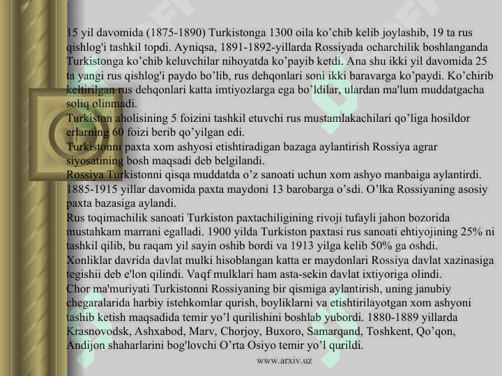 Chor rossiyasining turkistonni bosib olishiga qarshi xalq harakatlari 5