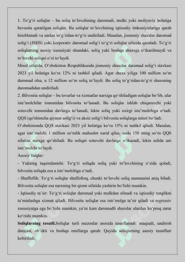 To’g’ri soliqlar va ularning xususiyatlari 3