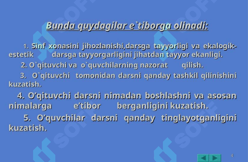 1-sinf matematika darslarini kuzatish va tahlil qilish 4