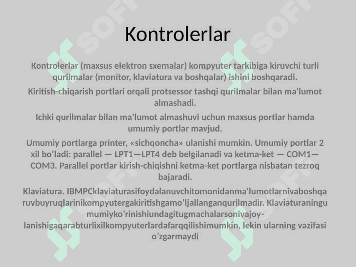 Kompyuerlarni tashkil qilishning raqamli-mantiqiy asoslari 7