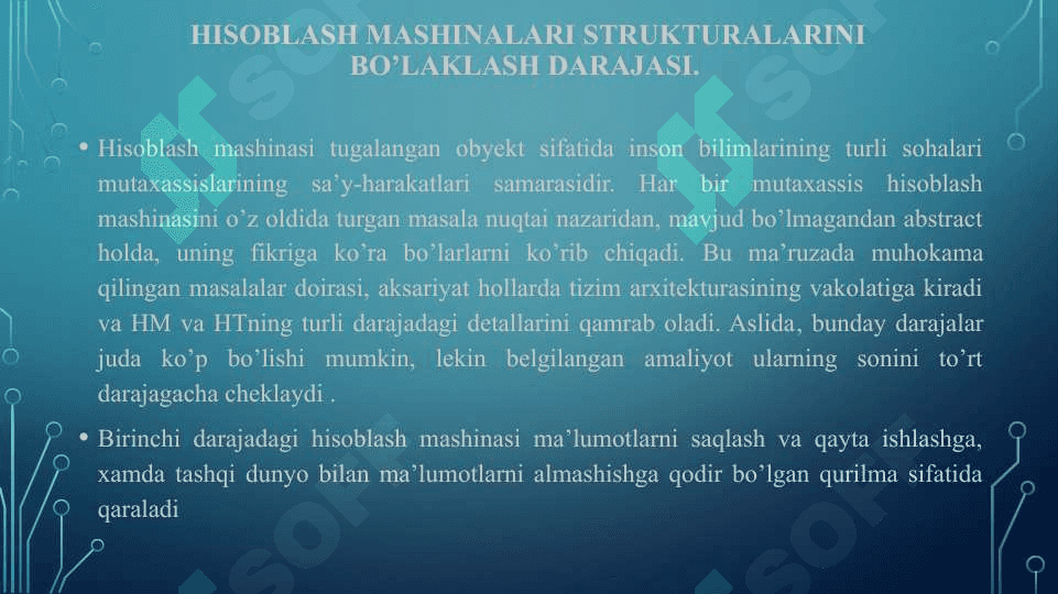 KOMPYUTERni tashkil etilishi va klassifikatsiyasi 5