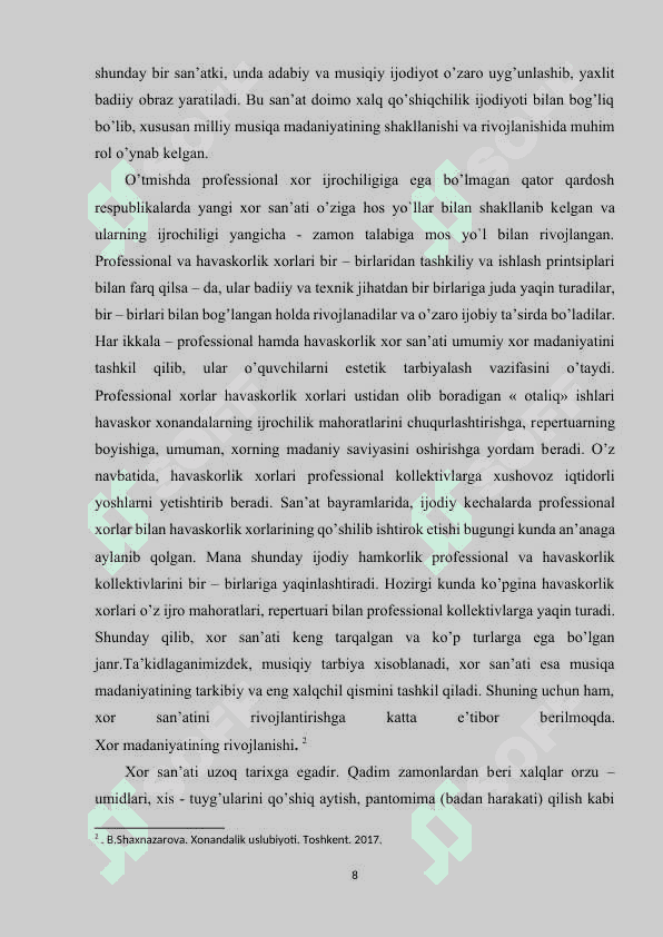 XOR MA’DANIYATINING KELIB CHIQISH TARIXI 8
