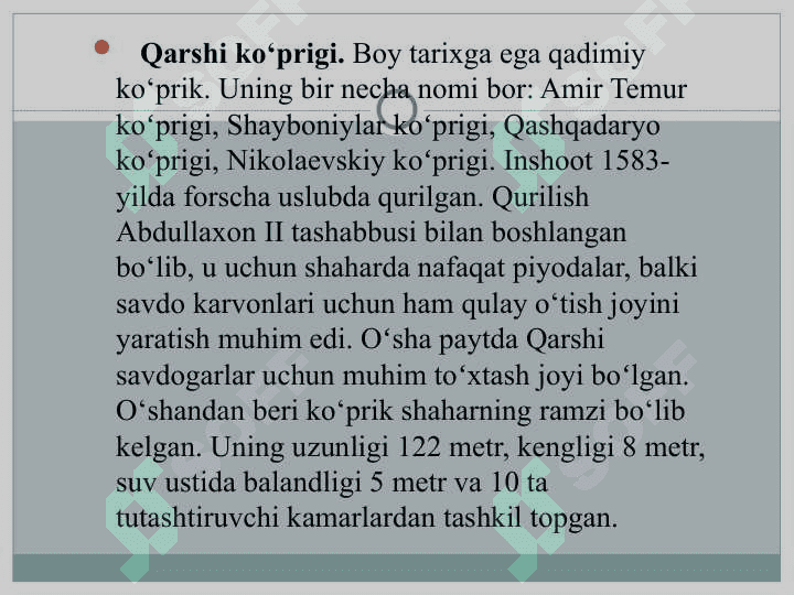Qarshi shahridagi me’moriy yodgorliklar 4
