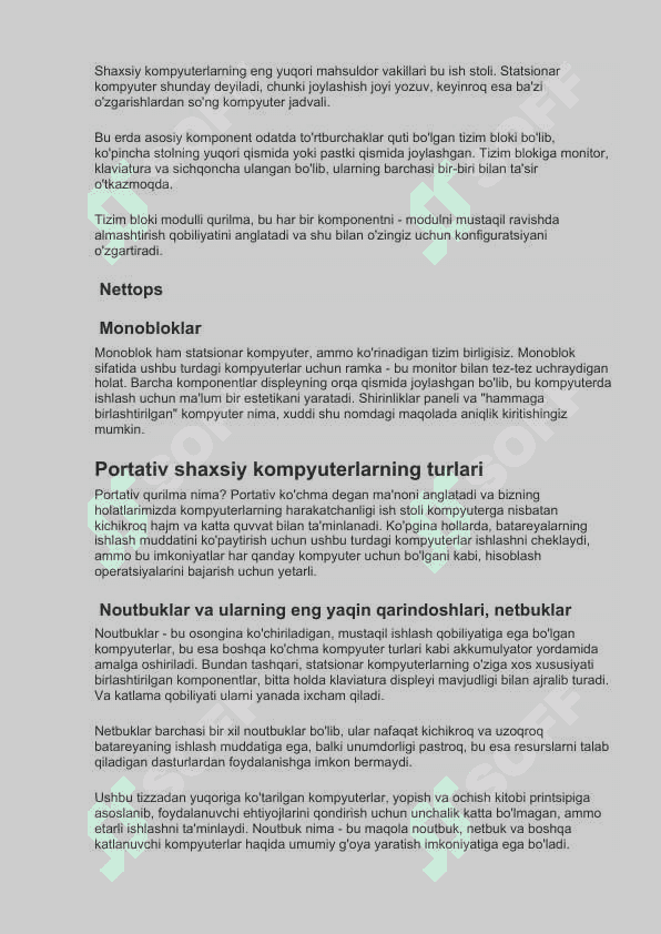 Kompyuterning tashkiliy qisimlari, asosiy ko’rsatkichlari va xususiyatlarini o’rganish. 3