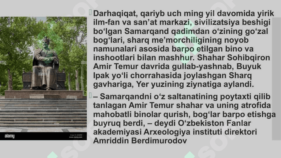 Samarqandda zamonaviy bog’larning qurilishi 2