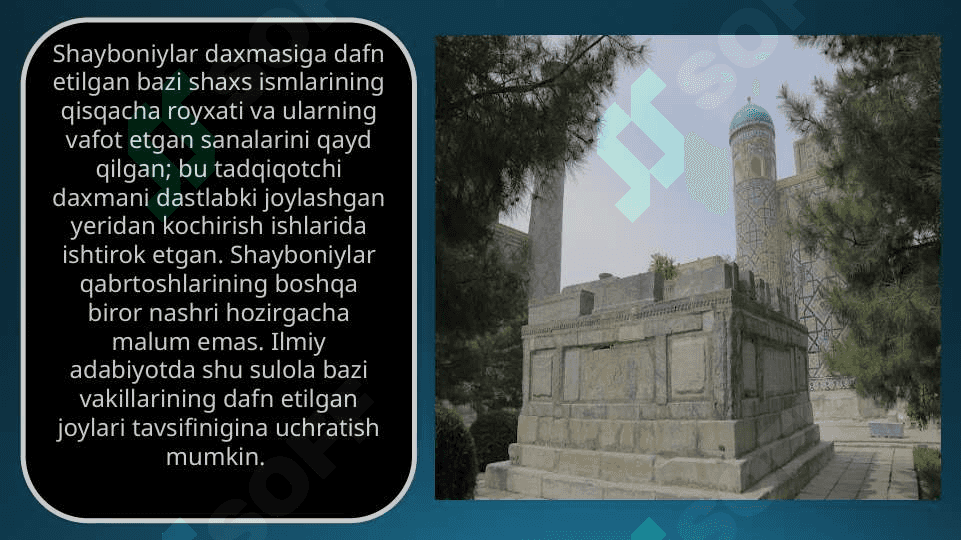 Shayboniylar davri epigrafik yodgorliklari 8