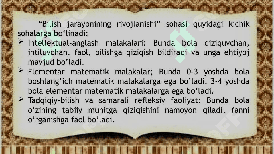 Bilish jarayonlarini rivojlantirish 2