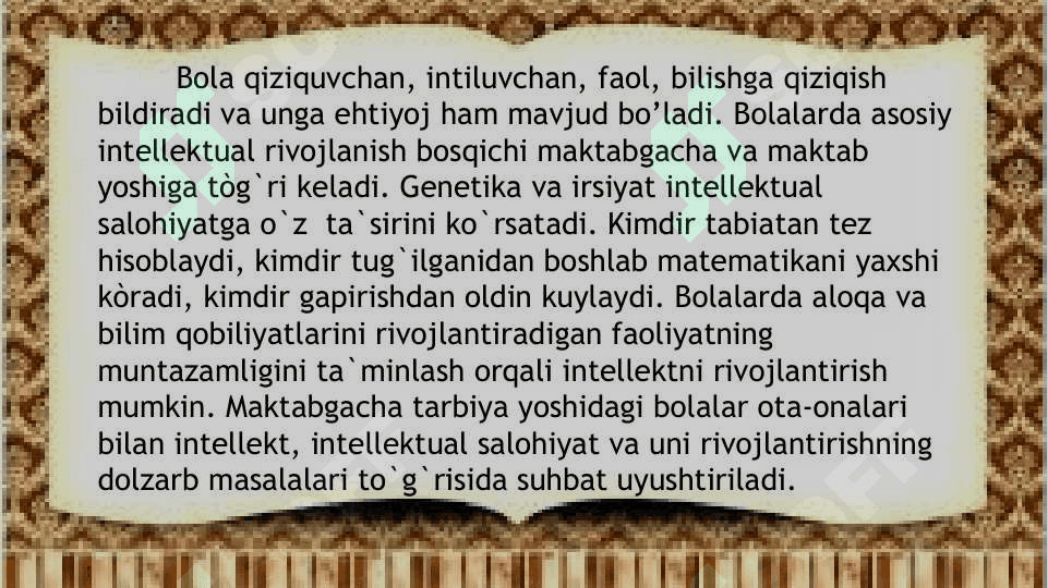 Bilish jarayonlarini rivojlantirish 3