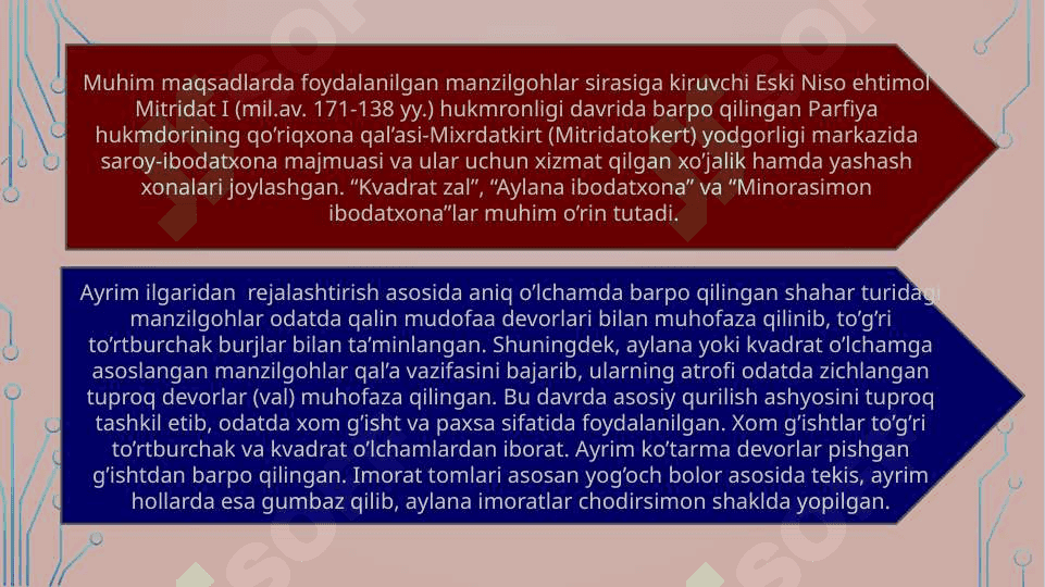 O‘rta Osiyoning antik davr me’morchiligi (mil. av. IV –mil. IV asrlar) 8