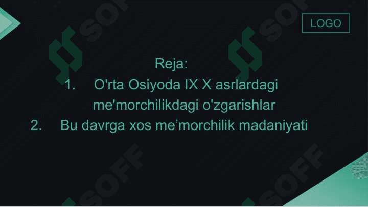 O‘rta Osiyoning IX-X asrlar me’morchiligi 2