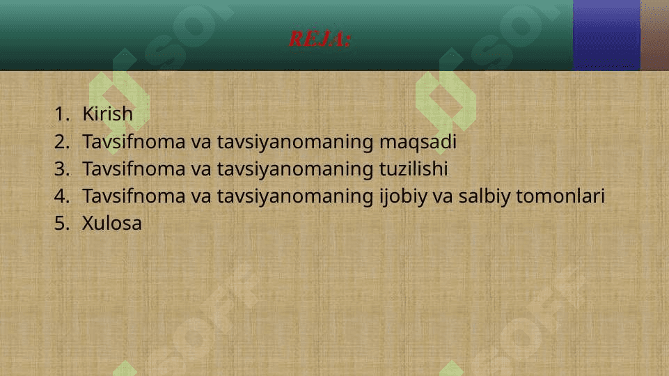 Tavsifnoma va tavsiyanoma 2