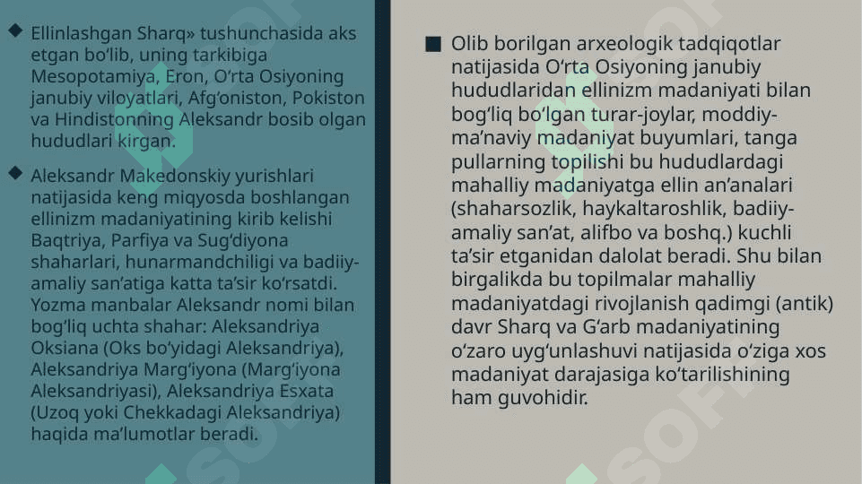 O‘rta Osiyoning antik davr me’morchiligi (mil. av. IV –mil. IV asrlar) 3
