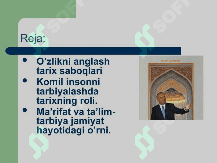Birinchi Prezidentimiz Islom Karimovning “Tarixiy xotirasiz kelajak yo`q” asari. 2