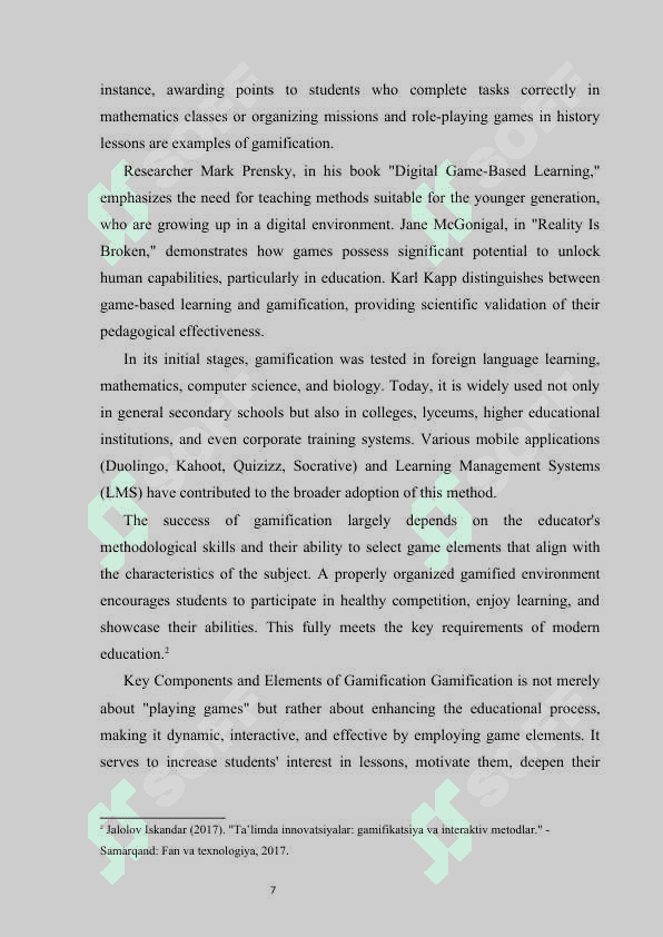 Gamification in education. Motivating learners through game elements 7