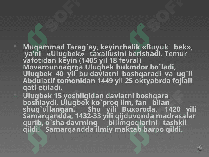 Ulug`begning Samarqanddagi maktabi 2