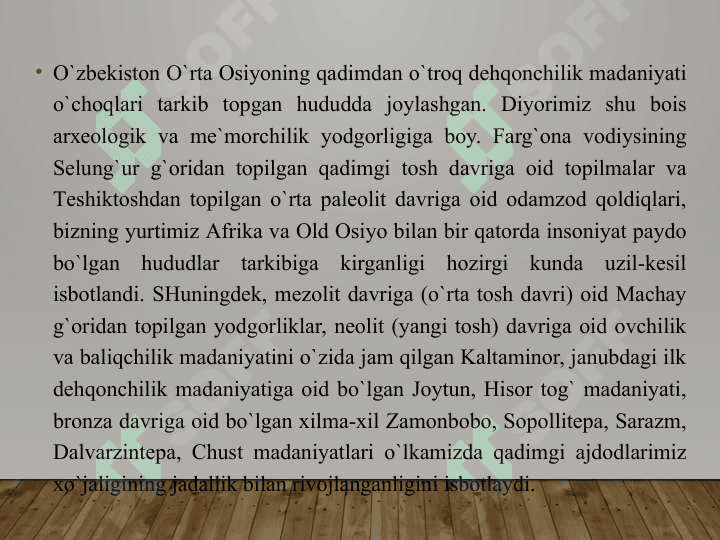 XIII XV asrlarda O`rta Osiyo etnik tarkibi 6