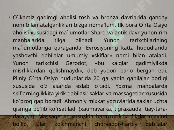 XIII XV asrlarda O`rta Osiyo etnik tarkibi 8