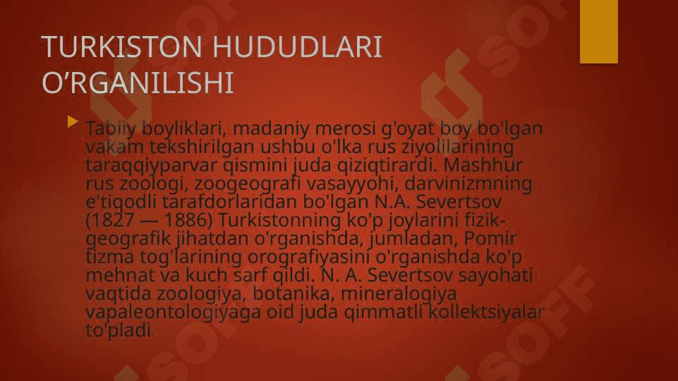 X V I asr birinchi y armida X I X asrlarda mark aziy Osiy oda fan 4