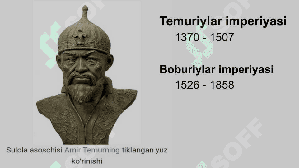Temuriy hukmdorlar ro’yxatini tuzish 4