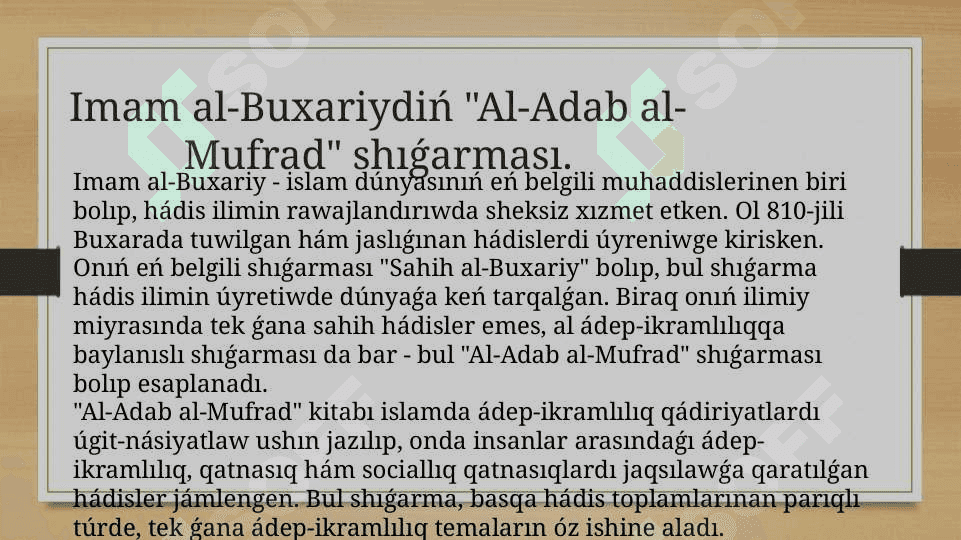 al-buxoriyning al-adab al-mufrad asari 6
