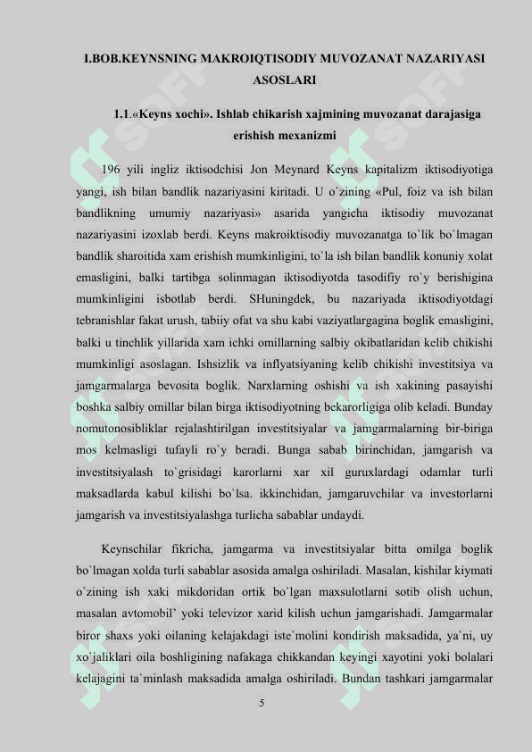 Keynsning makroiqtisodiy muvozanat modeli 5